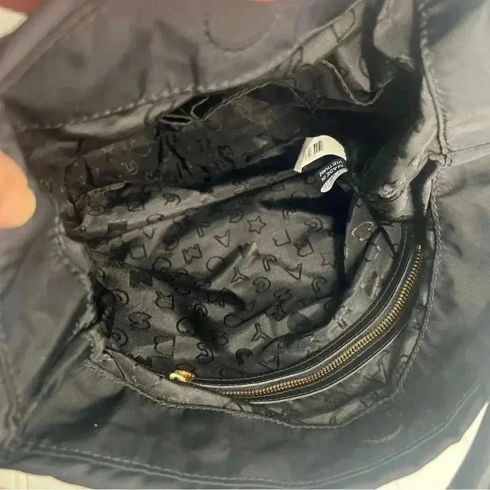 Marc By Marc Jacobs Preppy Black Nylon Hobo Crossbody Handbag‎ Gold Hardware